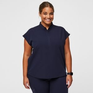 Figs Rafaela Oversized Scrub Top In Navy Blue Size Large